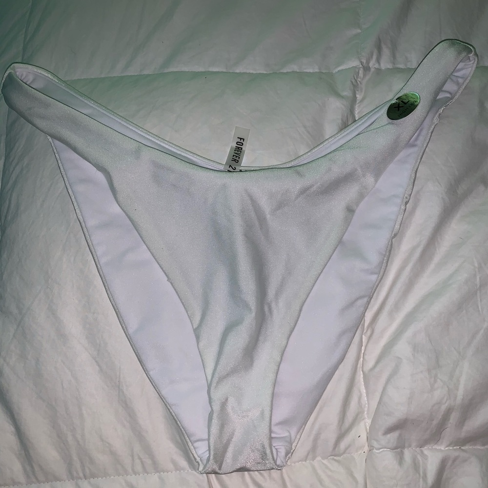 NWT high leg white bikini bottom